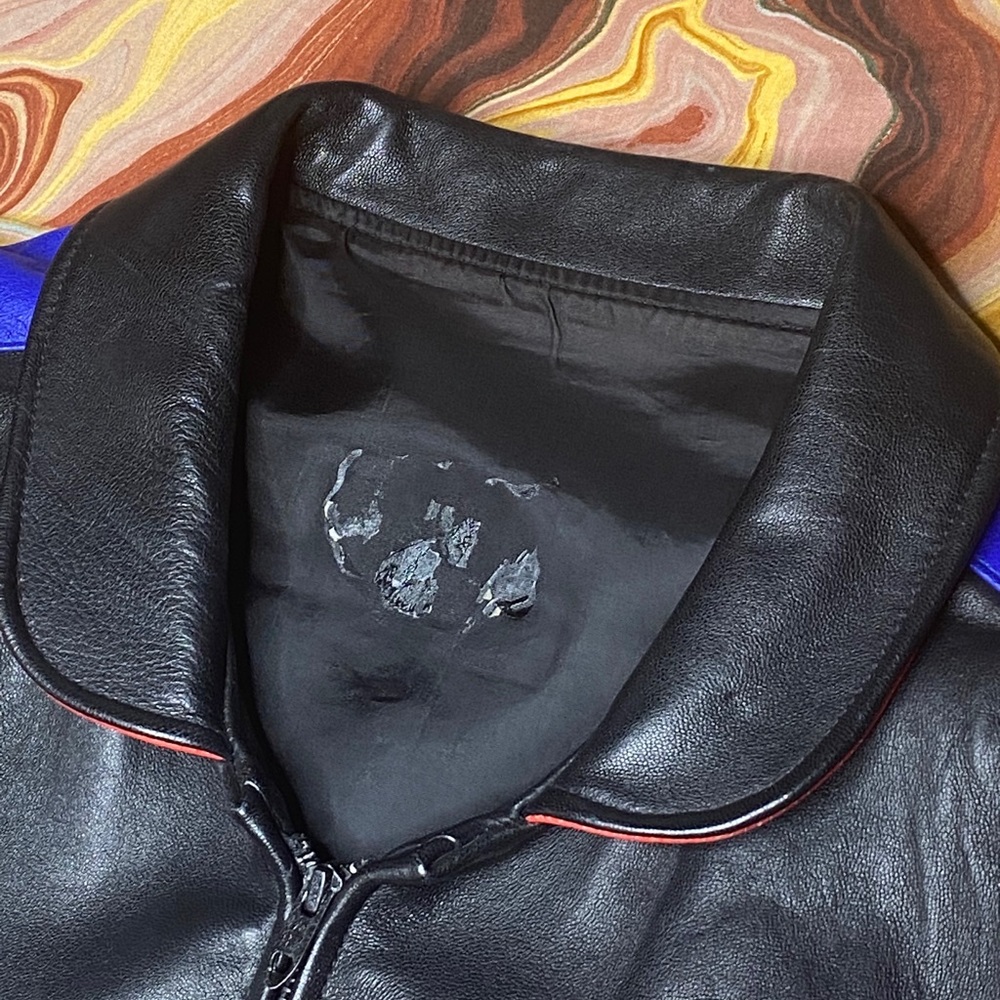 Vintage 9 Ball Leather Jacket 90’s Seinfeld Color - Picture 9 of 9